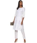 White crepe crepe stitched kurti