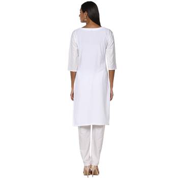 White crepe crepe stitched kurti 3