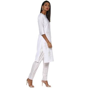 White crepe crepe stitched kurti 5