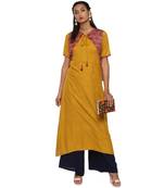 Mustard rayon rayon stitched kurti