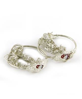 Traditional Silver Plated Cuff Bracelet And Kadas For Baby Boys & Girls 1