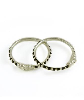 Traditional Black Beads Silver Plated Bracelet And Kadas For Baby Boys & Girls 1