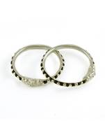 Traditional Black Beads Silver Plated Bracelet And Kadas For Baby Boys & Girls