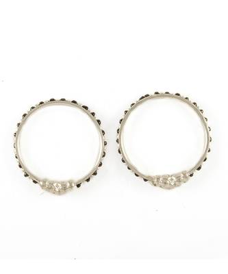 Traditional Black Beads Silver Plated Bracelet And Kadas For Baby Boys & Girls 2