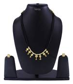 Handmade Jhondhala Poat Traditional Handmade Saaj Ghat 24K Gold Plated Alloy Mangalsutra And Earrings Set For Women