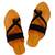 Awesome And Attractive Looking Black Cross Stripes Velvet Embellished Ladies Kolhapuri Chappal