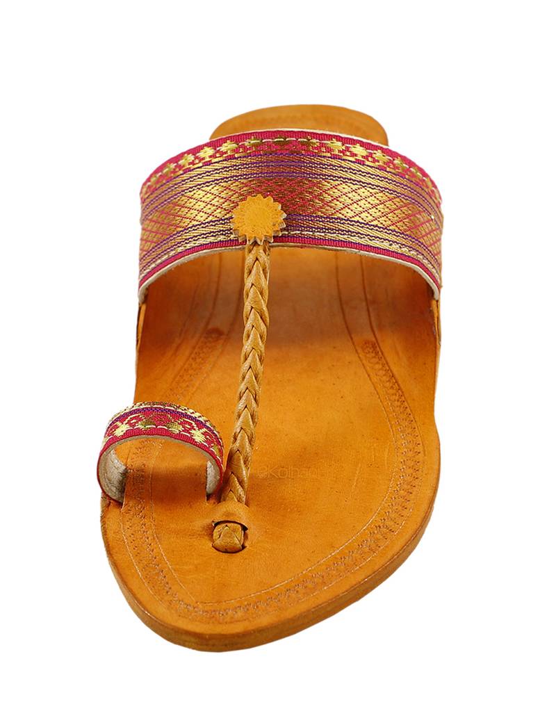 Authentic Leather Pink Paithani Border Embellished Awesome Looking