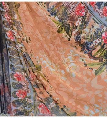 Peach printed cotton salwar 5
