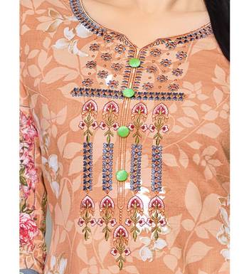 Peach printed cotton salwar 6