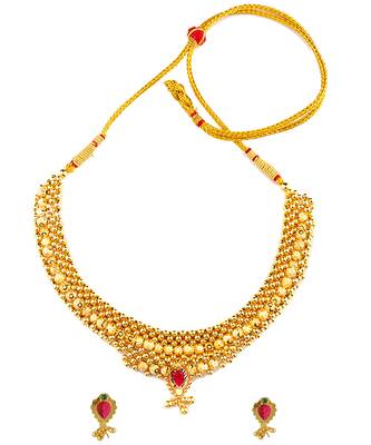 Handmade Jewellery Combo Pack Of Two Traditional, Ethnic And Antique Gold Plated Necklace And Earrings Set 2