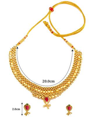Handmade Jewellery Combo Pack Of Two Traditional, Ethnic And Antique Gold Plated Necklace And Earrings Set 4