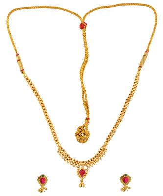 Handmade Jewellery Combo Pack Of Two Traditional, Ethnic And Antique Gold Plated Necklace And Earrings Set 2