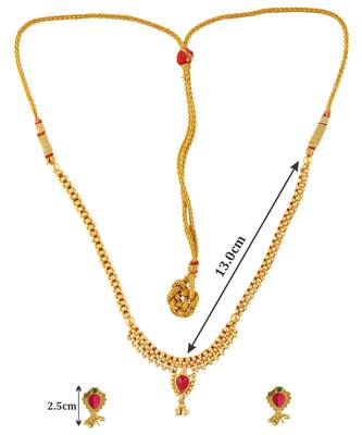 Handmade Jewellery Combo Pack Of Two Traditional, Ethnic And Antique Gold Plated Necklace And Earrings Set 4