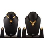 Handmade Jewellery Combo Pack Of Two Traditional, Ethnic And Antique Gold Plated Necklace And Earrings Set