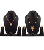 Handmade Jewellery Combo Pack Of Two Traditional, Ethnic And Antique Gold Plated Necklace And Earrings Set