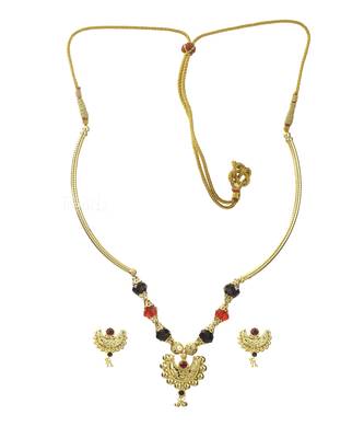 Handmade Jewellery Combo Pack Of Two Traditional, Ethnic And Antique Gold Plated Necklace And Earrings Set 2