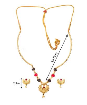 Handmade Jewellery Combo Pack Of Two Traditional, Ethnic And Antique Gold Plated Necklace And Earrings Set 4