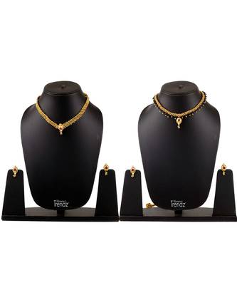 Handmade Jewellery Combo Pack Of Two Traditional, Ethnic And Antique Gold Plated Necklace And Earrings Set 1