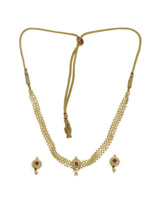 Handmade Jewellery Combo Pack Of Two Traditional, Ethnic And Antique Gold Plated Necklace And Earrings Set 2
