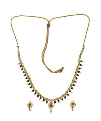 Handmade Jewellery Combo Pack Of Two Traditional, Ethnic And Antique Gold Plated Necklace And Earrings Set 3