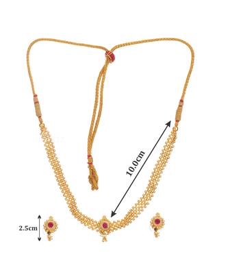 Handmade Jewellery Combo Pack Of Two Traditional, Ethnic And Antique Gold Plated Necklace And Earrings Set 4