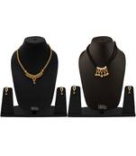 Handmade Jewellery Combo Pack Of Two Traditional, Ethnic And Antique Gold Plated Necklace And Earrings Set