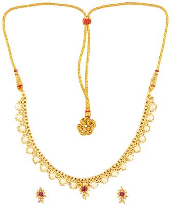 Handmade Jewellery Combo Pack Of Two Traditional, Ethnic And Antique Gold Plated Necklace And Earrings Set 2