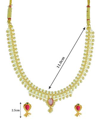 Handmade Jewellery Combo Pack Of Two Traditional, Ethnic And Antique Gold Plated Necklace And Earrings Set 4