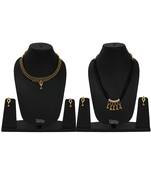 Handmade Jewellery Combo Pack Of Two Traditional, Ethnic And Antique Gold Plated Necklace And Earrings Set