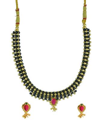 Handmade Jewellery Combo Pack Of Two Traditional, Ethnic And Antique Gold Plated Necklace And Earrings Set 2