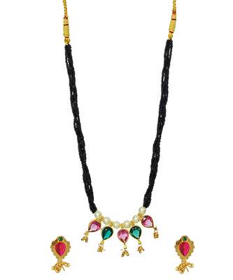 Handmade Jewellery Combo Pack Of Two Traditional, Ethnic And Antique Gold Plated Necklace And Earrings Set 3