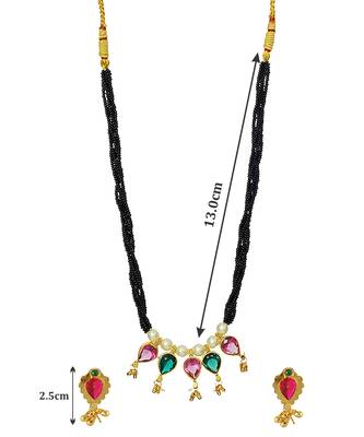 Handmade Jewellery Combo Pack Of Two Traditional, Ethnic And Antique Gold Plated Necklace And Earrings Set 5