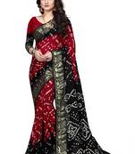 Black printed georgette saree with blouse