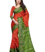 Mehendi printed georgette saree with blouse