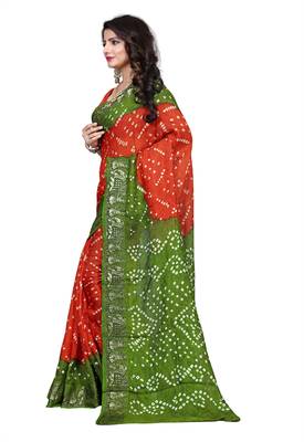 Mehendi printed georgette saree with blouse 3