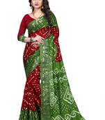 Mehendi printed georgette saree with blouse