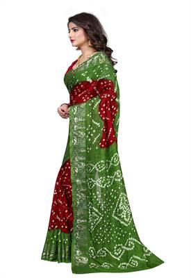 Mehendi printed georgette saree with blouse 3