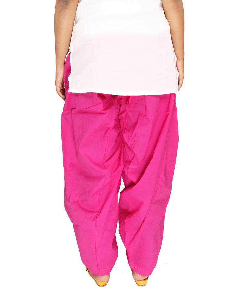 White & Magenta Solid Woollen Salwar (Pack of 2)