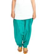 Sea Green Dark Pure Solid Cotton Semi Patiala Salwar Bottoms