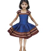 Traditional Wear Peacock Blue Frock For Girls