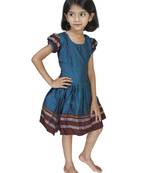 Traditional Wear Peacock Green Frock For Girls And Kids