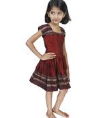 Traditional Wear Maroon Frock For Girls And Kids