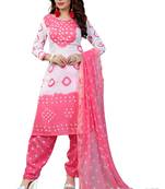 Multicolor bandhej cotton salwar with dupatta