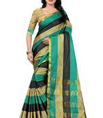 Multicolor Striped Ora Dupion Saree With Blouse 