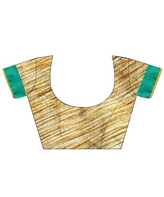 Multicolor Striped Ora Dupion Saree With Blouse  5