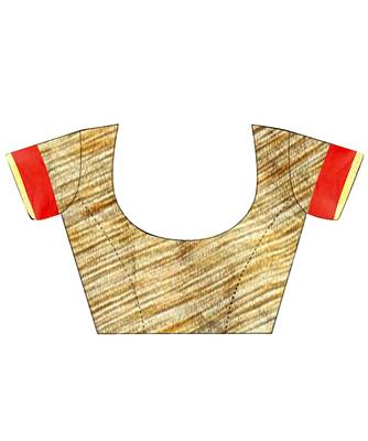 Multicolor Striped Ora Dupion Saree With Blouse  5
