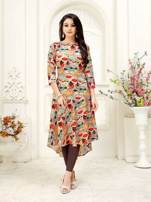 Multicolor printed crepe kurtis 1