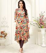 Multicolor printed crepe kurtis