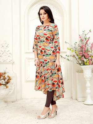 Multicolor printed crepe kurtis 3