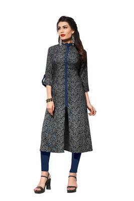 Coffee printed rayon party-wear-kurtis 1